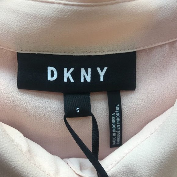 DKNY Button Up Long Sleeve Collared Top in Blush Pink - Size S (NWT) - Picture 5 of 6